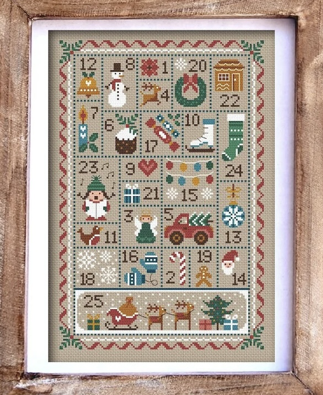 Little Dove's Advent Cross Stitch Kit, Little Dove Designs