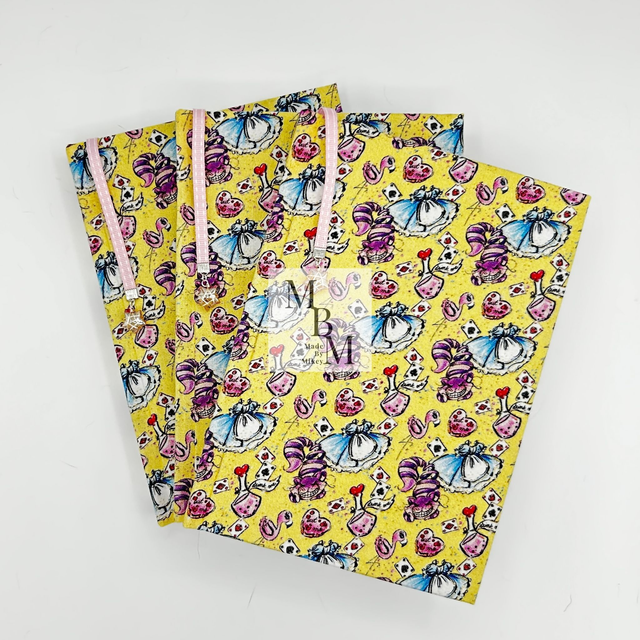 Alice in Wonderland Inspired A5 Notebook – Yellow with Charm