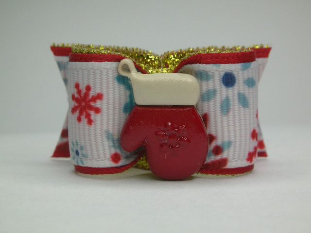 Noeud pour chien fantaisie-Noel-moufle père noel