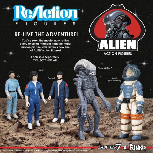 Ripley, Kane, Ash, Alien, Dallas action figures