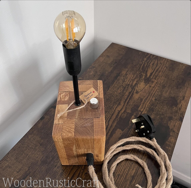 Oak Lamp Base Made from Offcuts