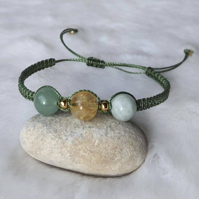 Bracelet Synergie 3 pierres "Vibration d'Abondance"