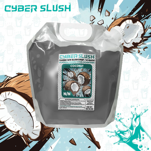 CyberSlush Coconut Syrup - Natural Flavour / Natural Colour / Natural Sweetness - 5L