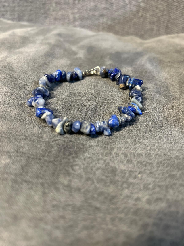 Lapis Luzuli, Blue Dot Stone &amp; Blue Adventurine Bracelet
