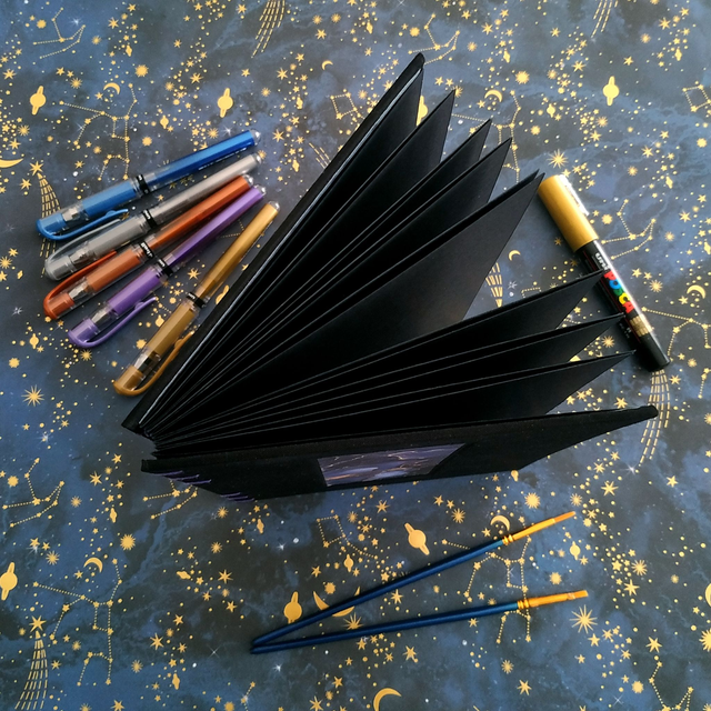 Carnet d'artiste A5 PAGES NOIRES multitechnique