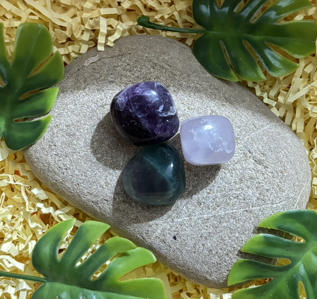 Pierre roulée de fluorite multi taille M