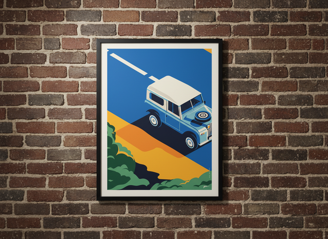 Affiche 30x40 cm - Modèle Land Bleu