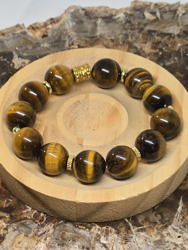 Bracelet Œil de tigre XXL en 1,4 cm