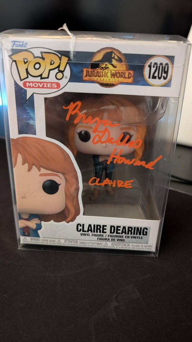 Funko Pop Jurassic World Dominion Claire Dearing 1209 Signed by Bryce Dallas Howard with Beckett Authentication 