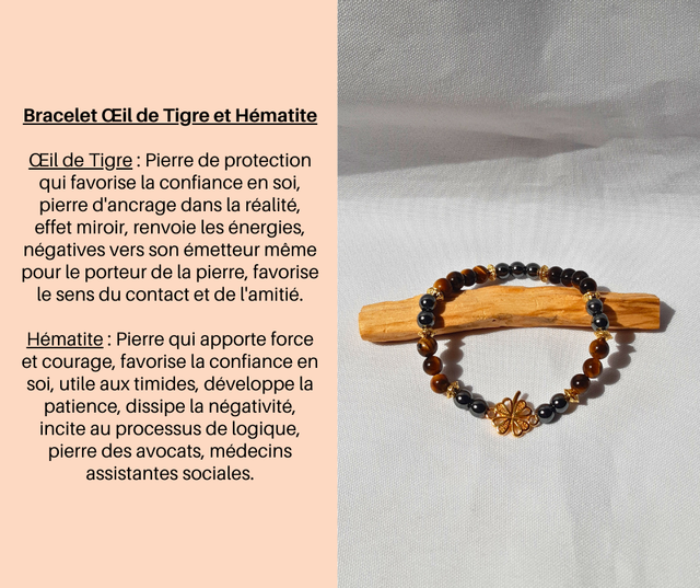 27- Bracelet Œil de Tigre et Hématite