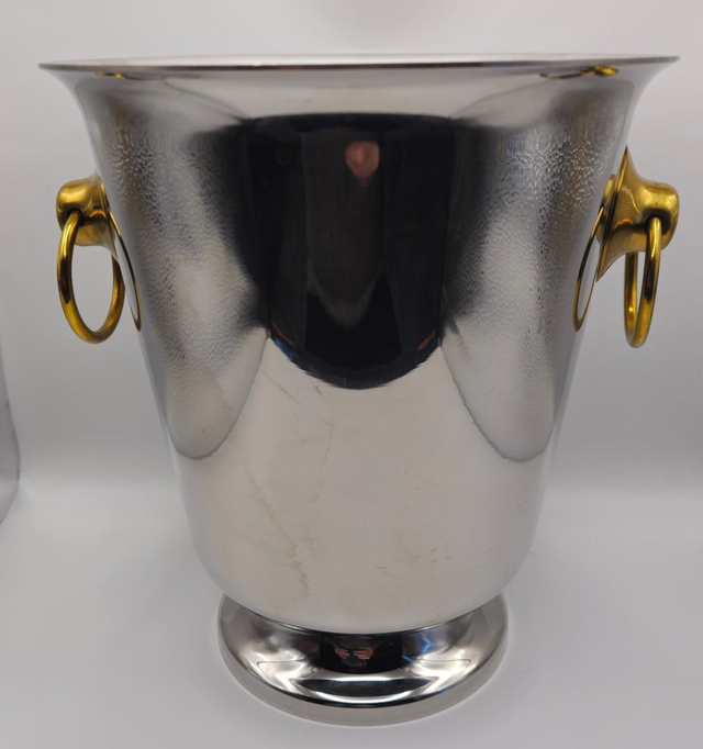 Seau à  champagne inox et laiton doré Rémi Létamg