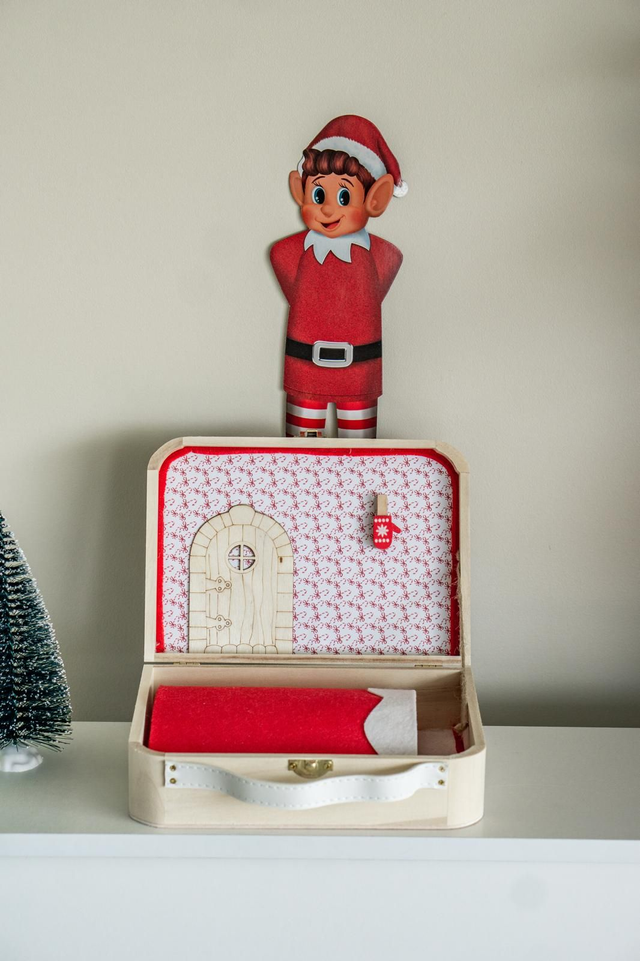 Mini valise magique - motif sucre d'orge rouges