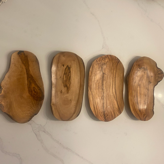 Handcrafted Olive Wood Plates | Natural Wooden Dinnerware | Rustic Serving Plate | Mediterranean Kitchen Decor