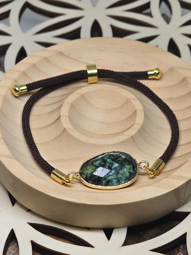 Bracelet cordon réglable Turquoise d'Afrique 