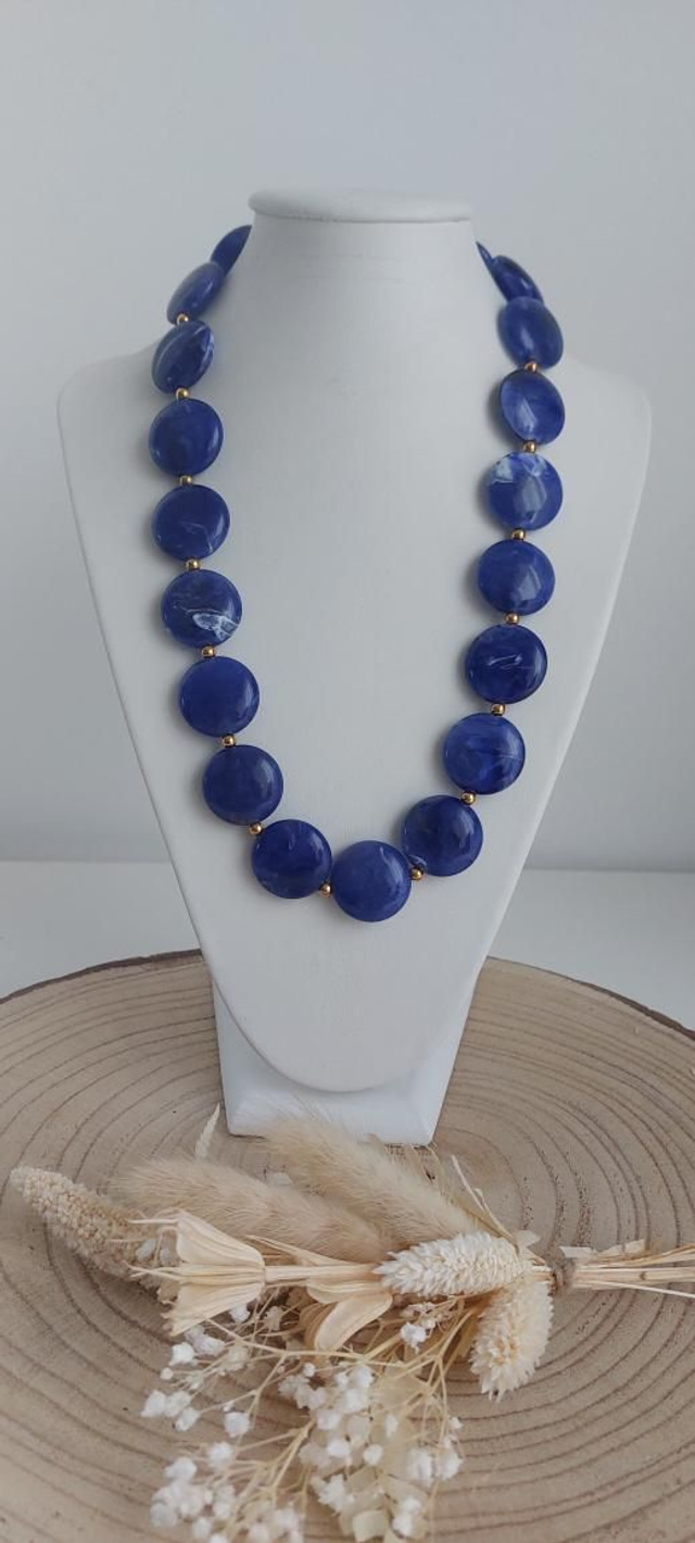 Collier Marcel bleu foncé 