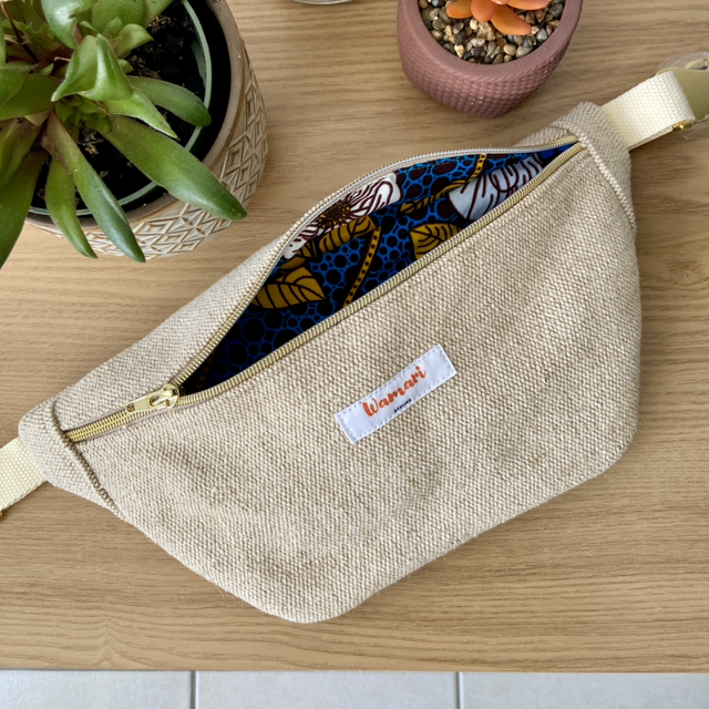 Sac banane naturel - Intérieur Éclat fleuri