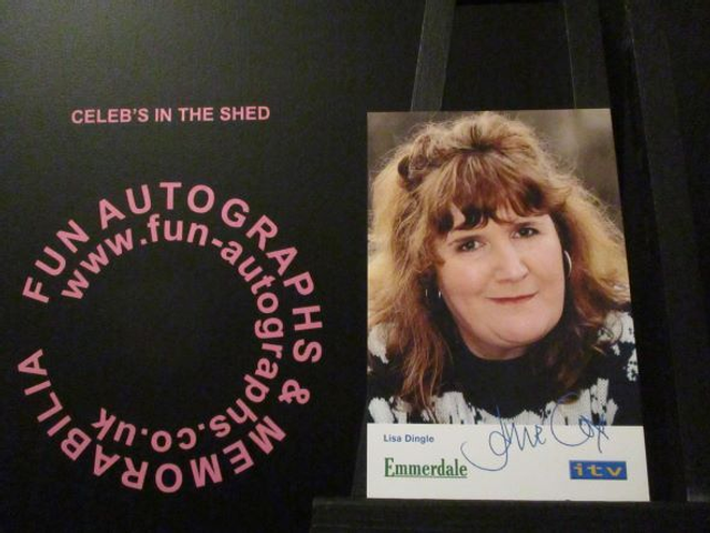 Jane Cox (Lisa Dingle) Original Emmerdale Blue &amp; Yellow Itv Logo Pre-Print Cast Card