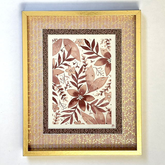 Cadre "Feuillage rosé"