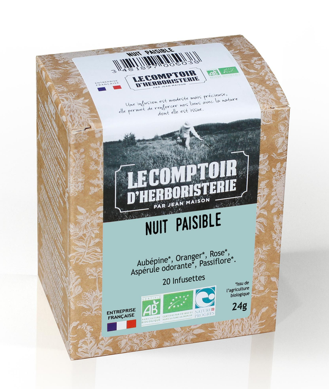 Tisane "Nuit Paisible" Bio (x20 infusettes) - le comptoir d'herboristerie