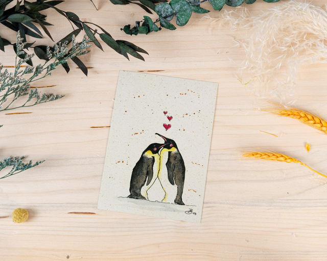 Graspapierkarte - Pinguin´Love