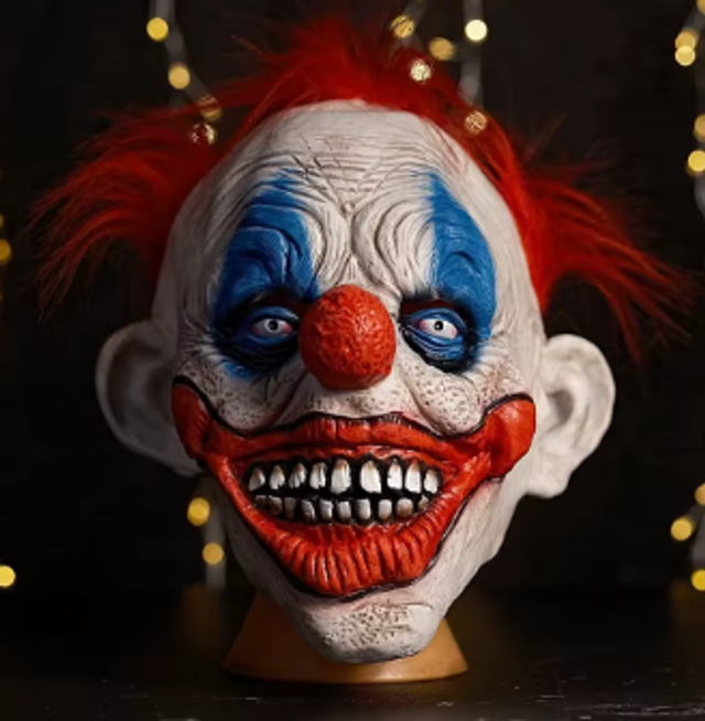 Creepy Clown full face latex masker 