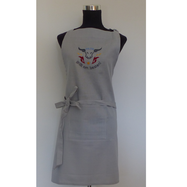 Schürze grau „ Papa grillt am besten“