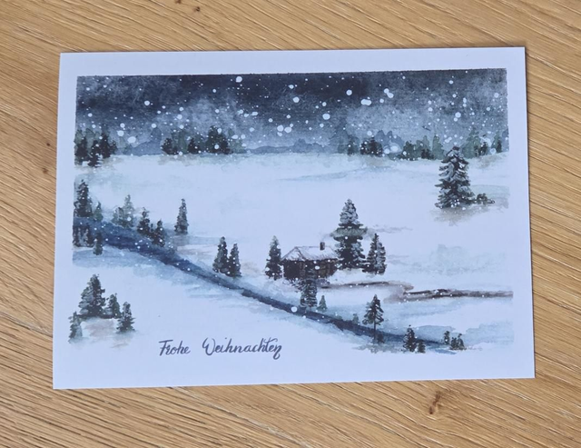Postkarte "Frohe Weihnachten" | Kunstdruck DIN A6 300g | Handgemalte Grußkarte & liebevolle Deko |