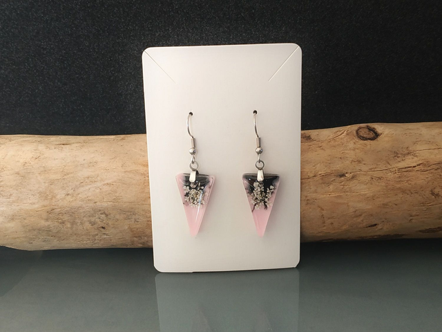 Boucles d'oreilles aux mille-fleurs marbrées