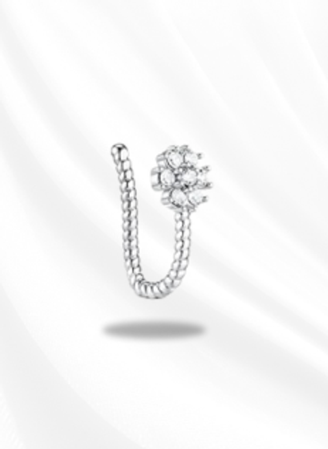 Faux piercing de nez Flory argent