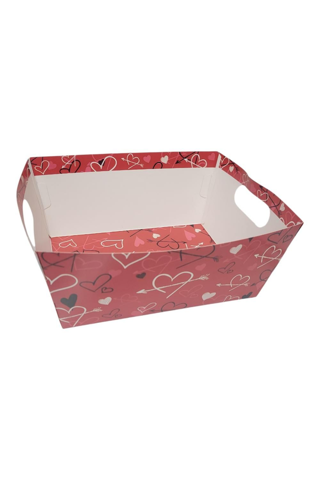 Panier en carton vide cœur rouge 