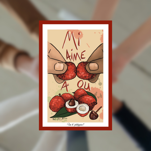 Carte postale - Letchis : mi aime a ou