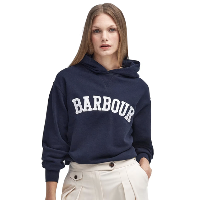 Barbour Northumberland Hoodie Navy / White