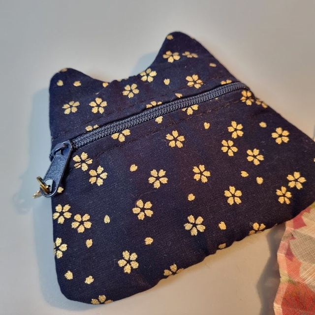 Porte-monnaie/cartes Chat &quot;Sakura&quot; bleu marine