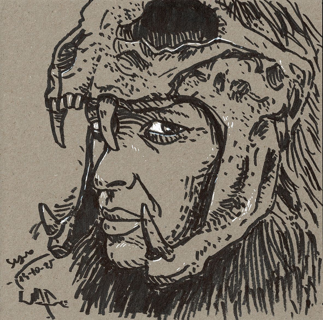 Dibujo: Retrato de Clancy Brown -KURGAN- (Los inmortales)