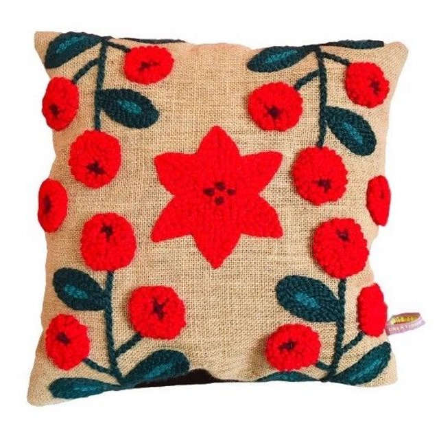 Coussin poinsettia