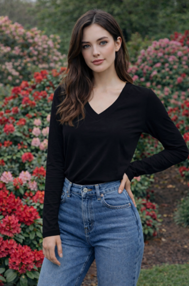 Basic shirt Lisa - zwart