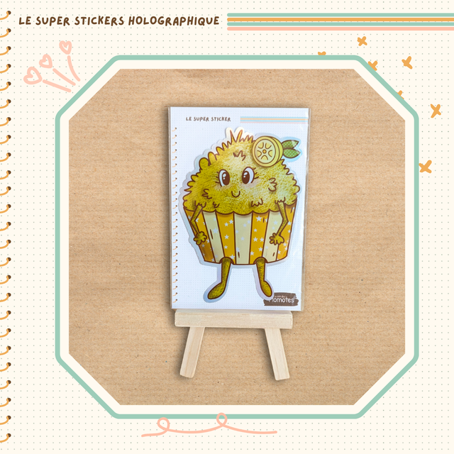 Stickers Holographique Momote cupcake