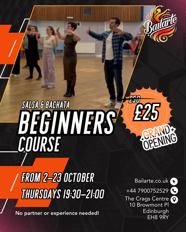 4 Weeks - Beginners Salsa & Bachata Course 2nd - 23rd October ´25