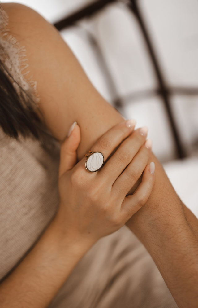 Ring with Polymer Clay ~ Mirrow