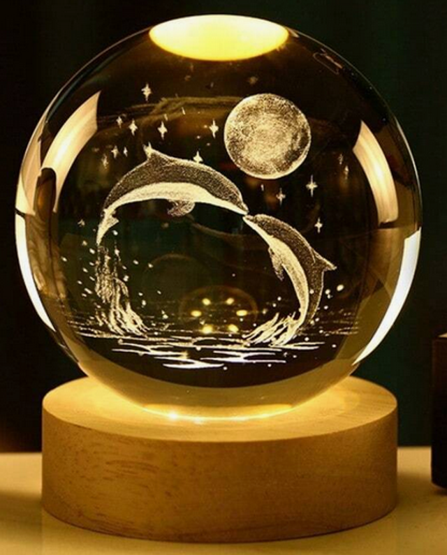 sphère verre dauphin