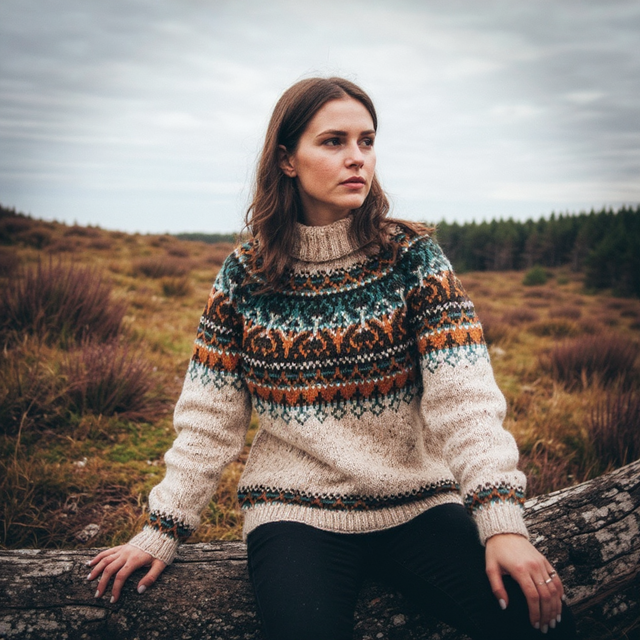 Alasuq Polar Sweater Kit - Col 02 (Beige Tweed &amp; Amber Heather) - Wool &amp; Pattern - Linka Neumann