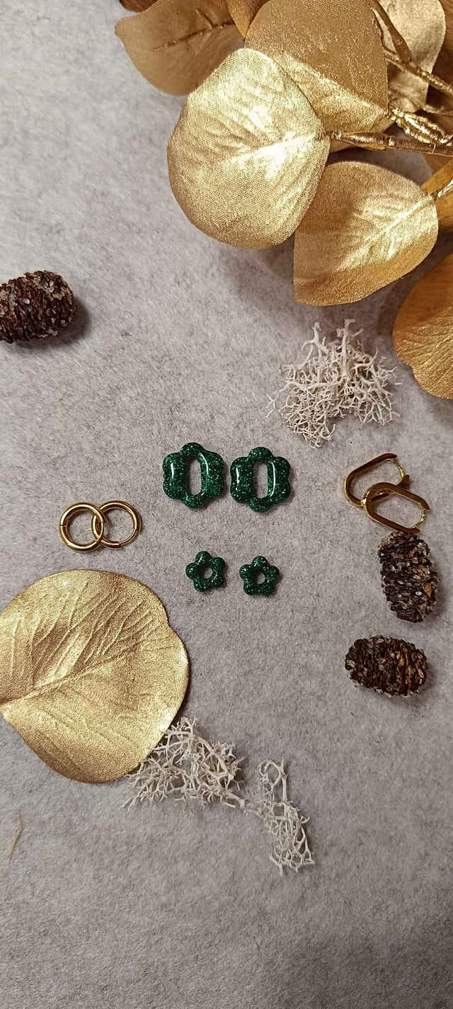 Flora vert paillettes