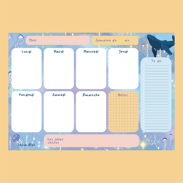 Semainier - baleines