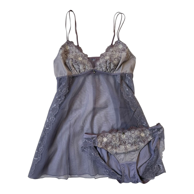 Purple Princess Embroidered Cami + underwear set xs-s
