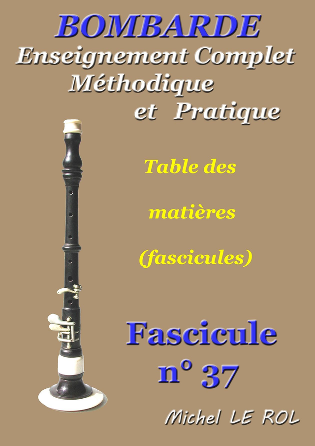 Fascicule 37 Tables des matières fascicules