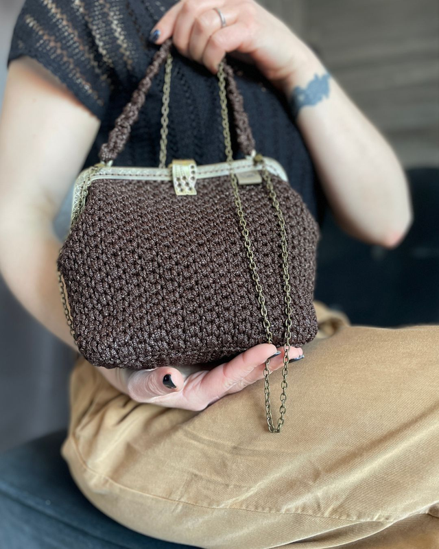 Sac à main Joséphine Marron doré