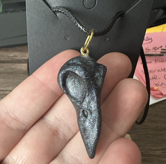 Blue Resin Skull Necklace