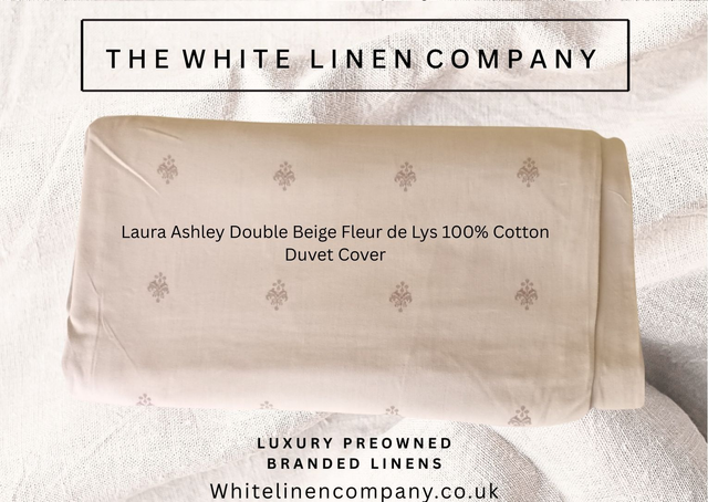 Laura Ashley Doulbe Beige Fleur de Lys Duvet Cover