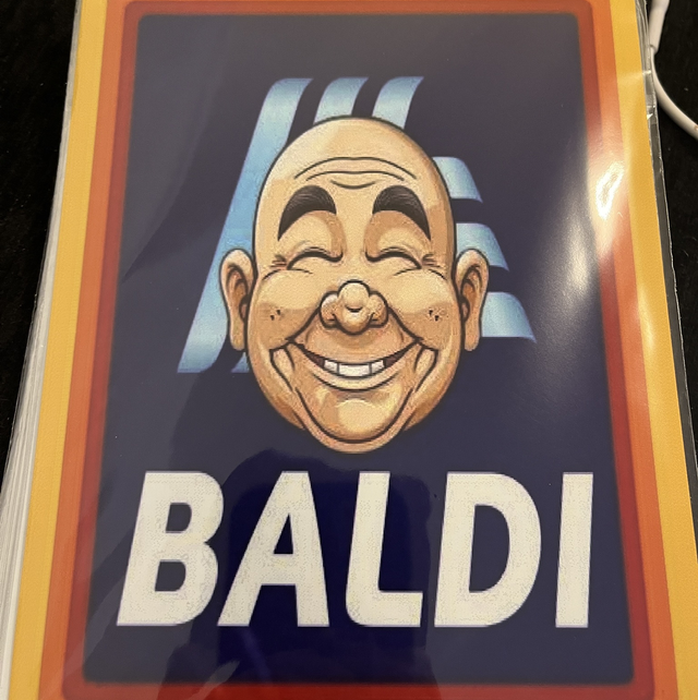 Fun metal sign Baldi