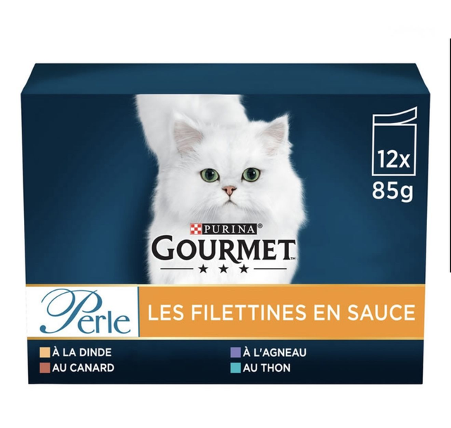 Pâtée Pour Chat Adulte Mini Filets En Sauce Dinde Canard Agneau Thon Perle GOURMET